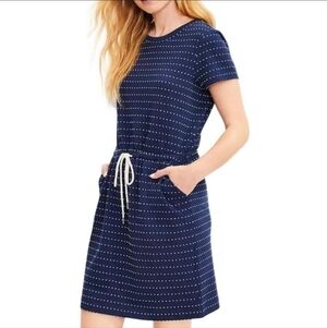Lou & Grey Navy Dot Drawstring Pocket Tee Dress